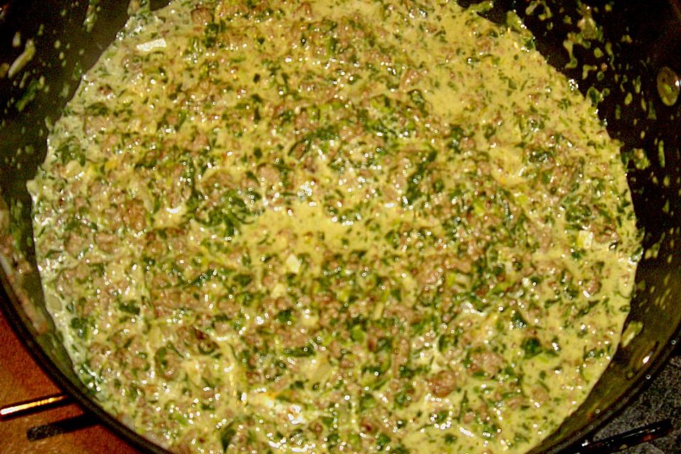 Hackfleischspinatsauce