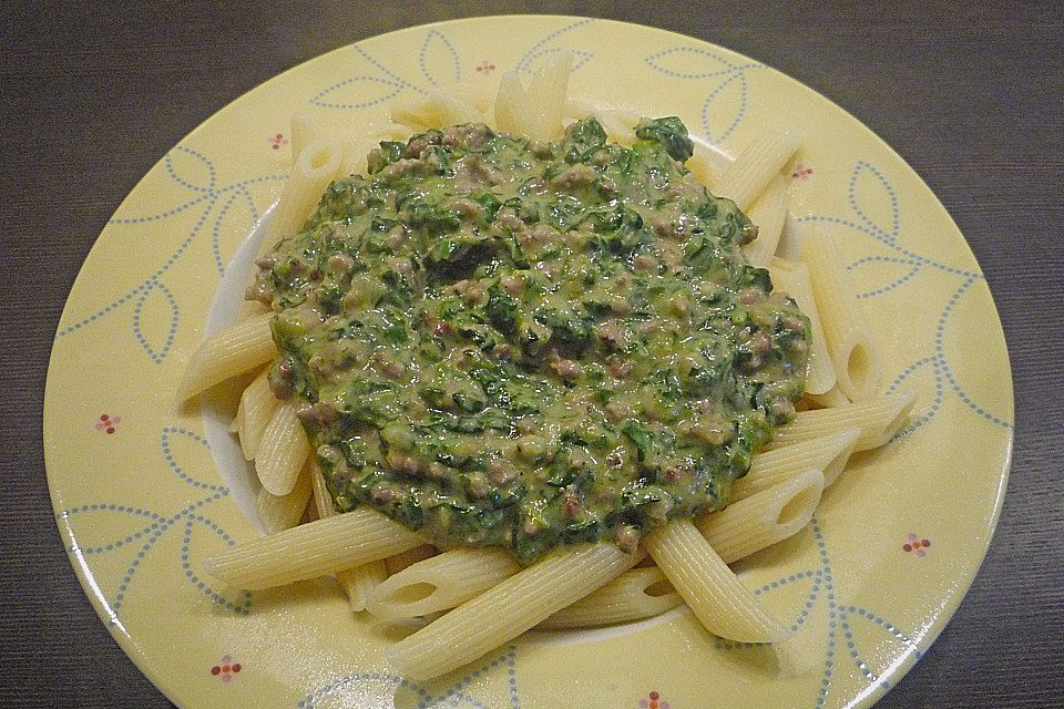 Hackfleischspinatsauce
