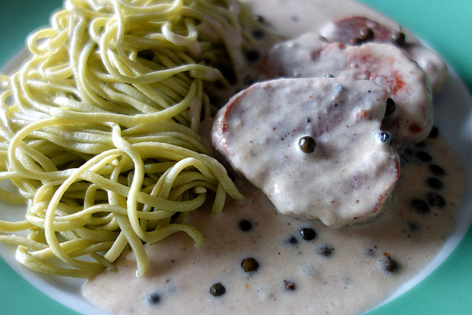 Schweinefilet mit Gorgonzola-Weißwein-Sauce