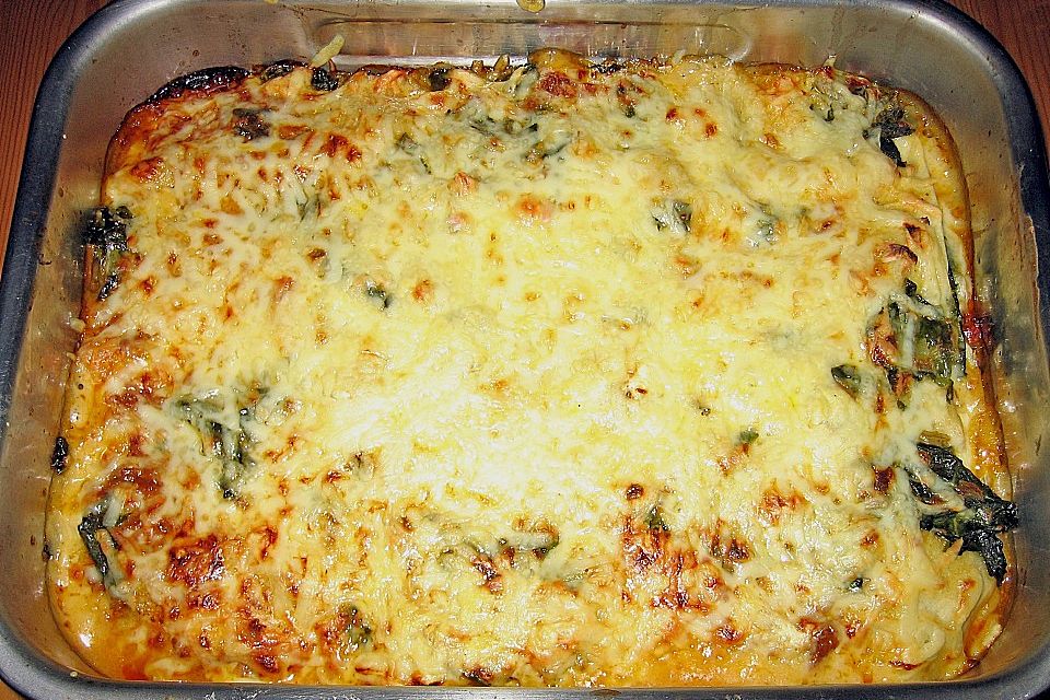 Superschnelle Spinat - Hack Lasagne