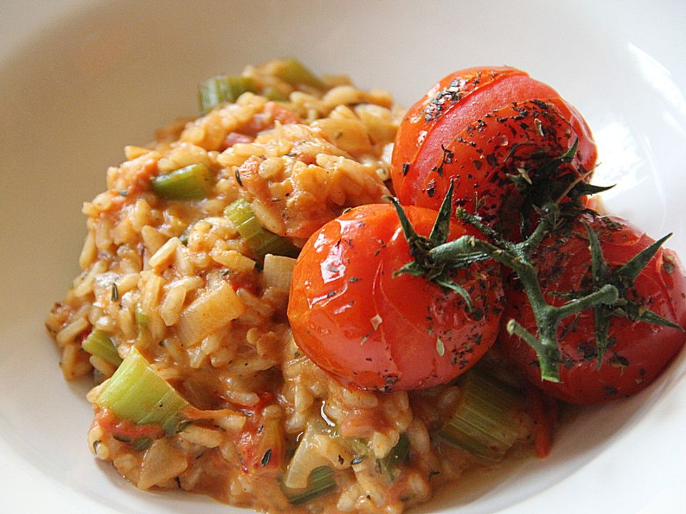 Gorgonzola-Risotto mit Tomaten und Sellerie von MaddinR79| Chefkoch