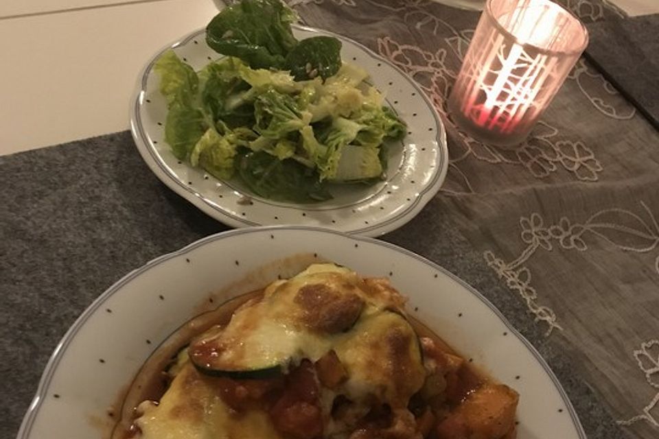 Zucchinilasagne mit Pute oder Hähnchen