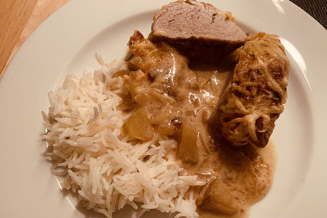 Schweinelende in Apfel-Calvados-Rahmsauce von dlanerla| Chefkoch