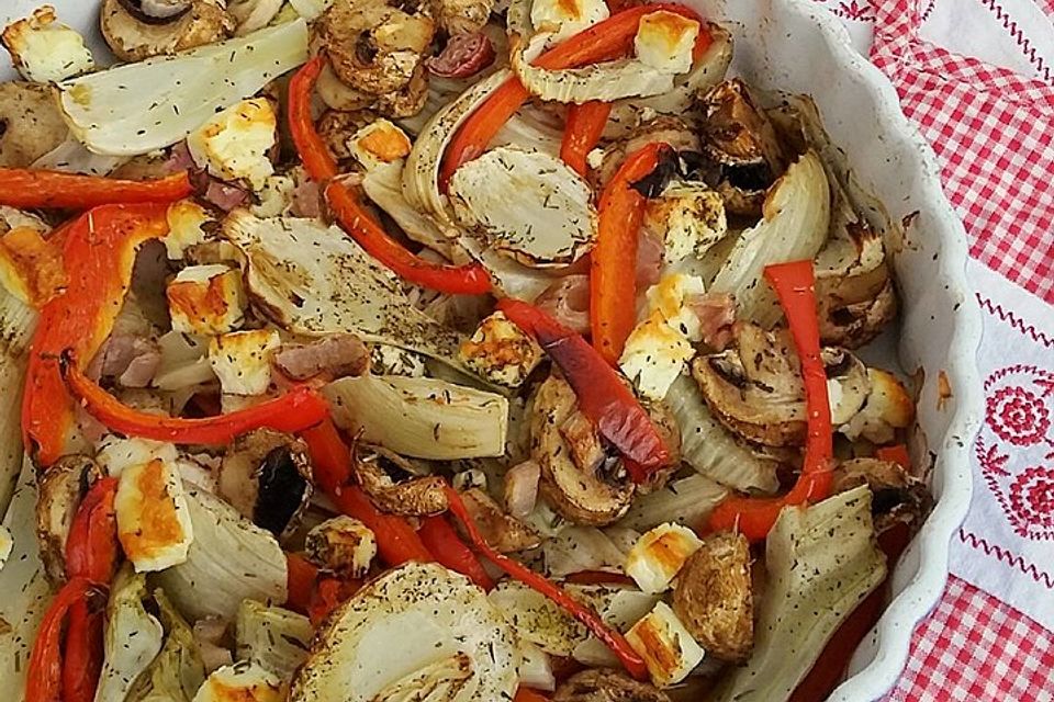 Ofengemüse mit Fenchel und Champignons