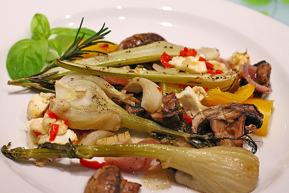 Ofengemüse mit Fenchel und Champignons