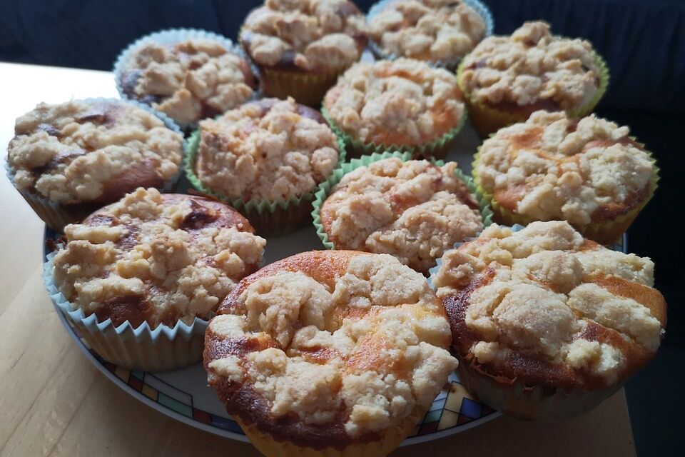 Käsekuchenmuffins mit Streuseln