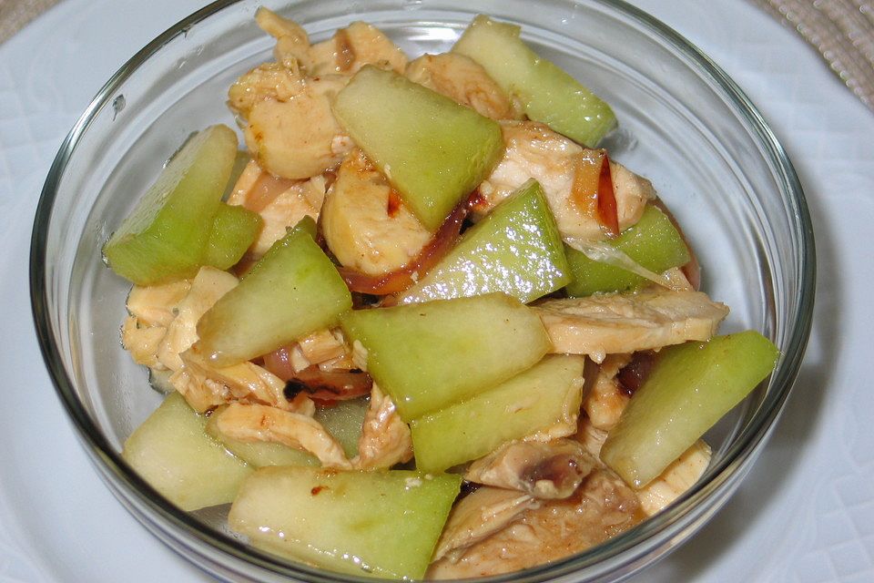 Melonensalat mit Huhn