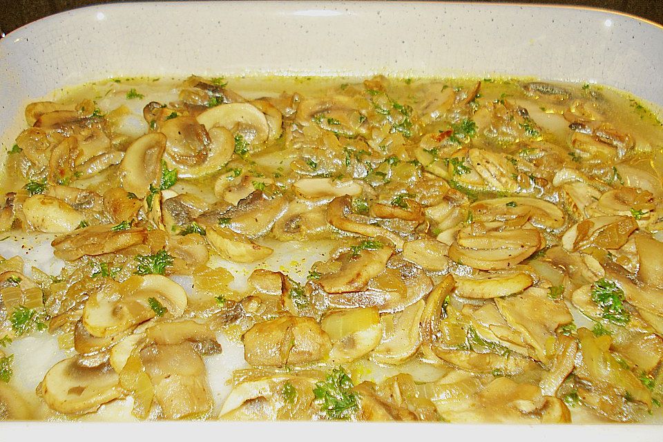 Seelachs mit Champignons