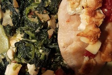 Huhnerbrust Mit Spinat Und Feta Uberbacken Chefkoch 