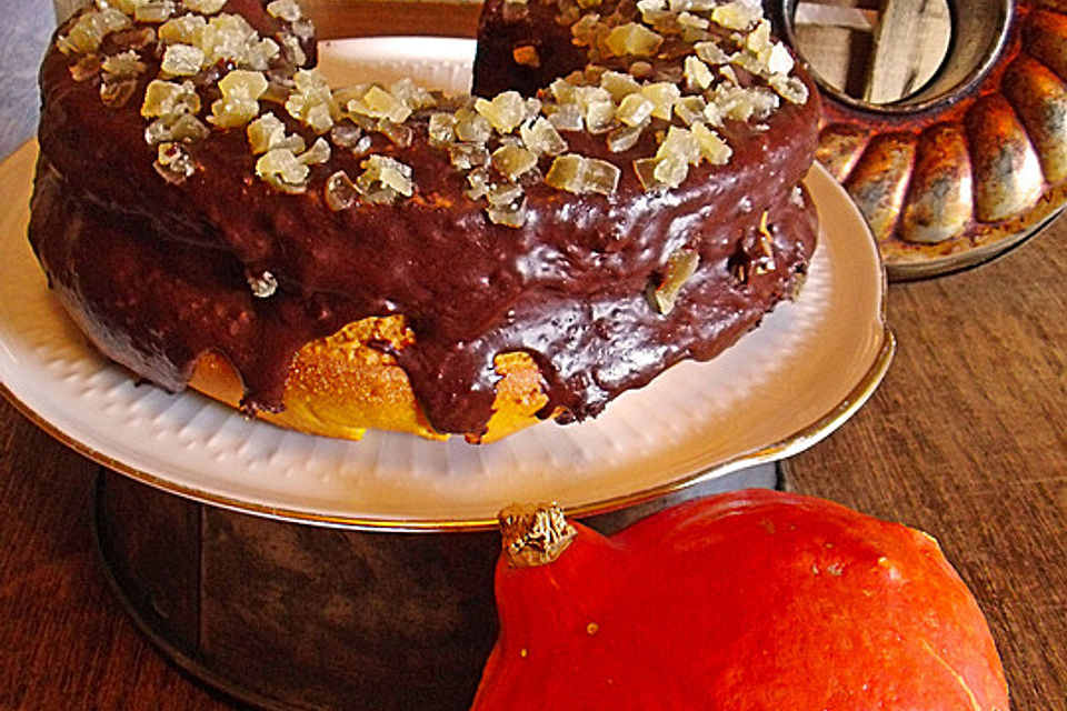 Kürbiskuchen mit Schoko-Ingwer-Frosting