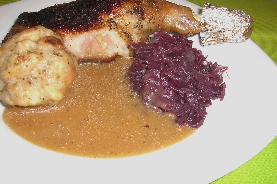 Entenschenkel mit Honig-Orangen-Glasur Entenschenkel mit Honig-Orangen-Glasur