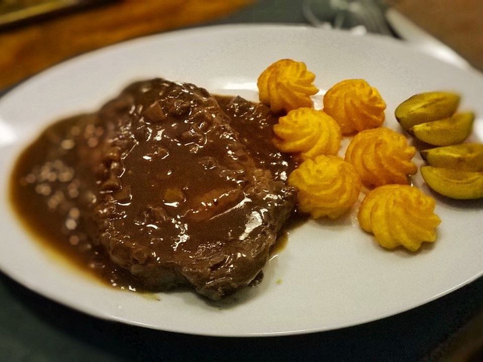 Steak mit Rotwein-Pflaumen-Sauce von M-a-r-i-e| Chefkoch