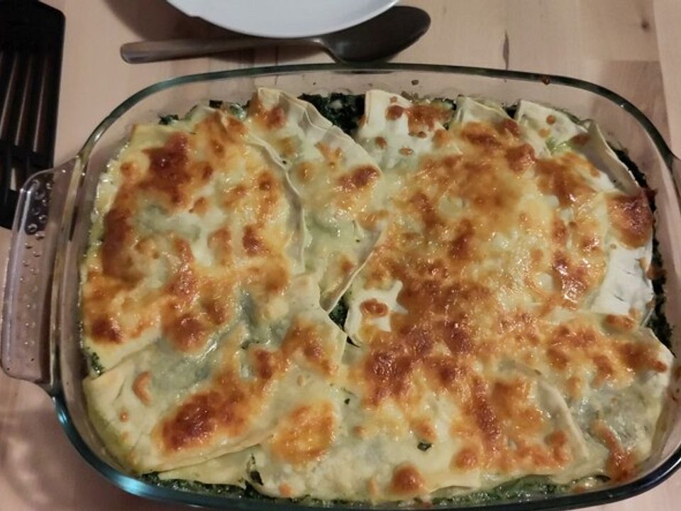Maultaschenauflauf auf Champignon-Spinat-Bett von neoprenfisch| Chefkoch