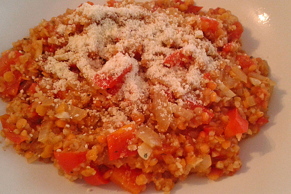 Gemüse-Bulgur-Linsen-Pfanne