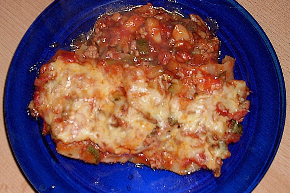 Fitness - Lasagne mit Tomaten, Zucchini und Pilzen