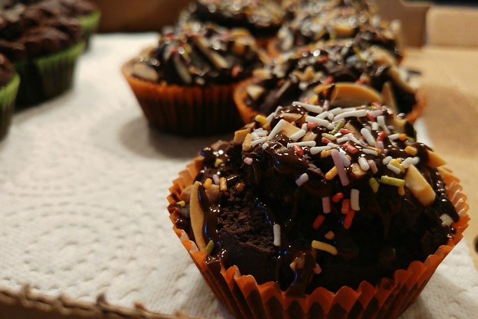 Vegane Schoko-Bananen-Muffins