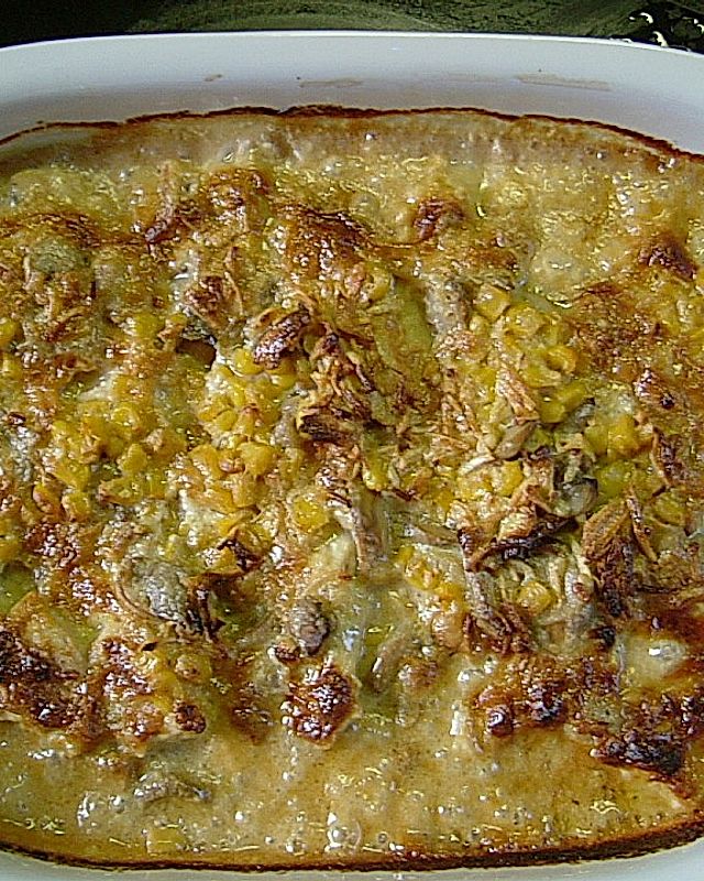 Ofen - Kotelettes mit Zwiebelsahne und Champignons