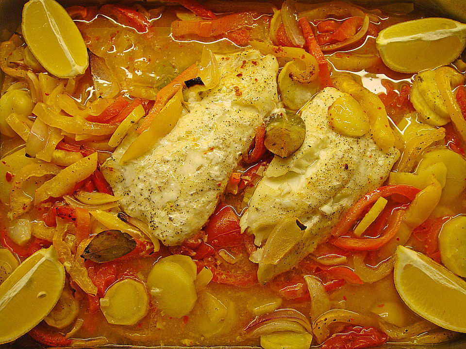 Seebarsch mit Gemüse in Olivenöl- Zitronensauce von Pannepot| Chefkoch