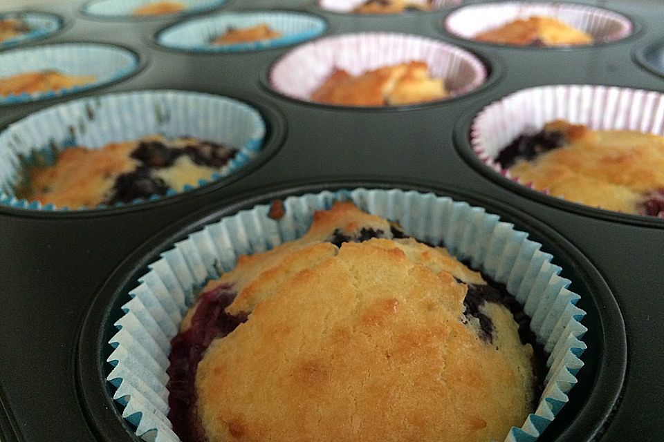 Kokosmuffins mit Blaubeeren