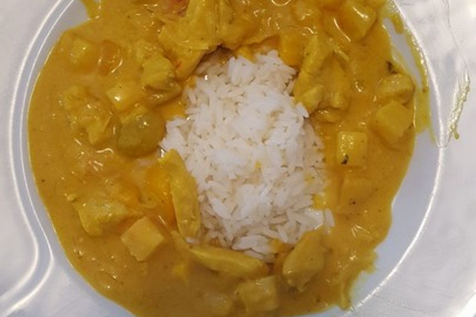 Hähnchen mit Früchte - Curry