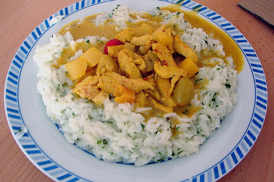 Hähnchen mit Früchte - Curry