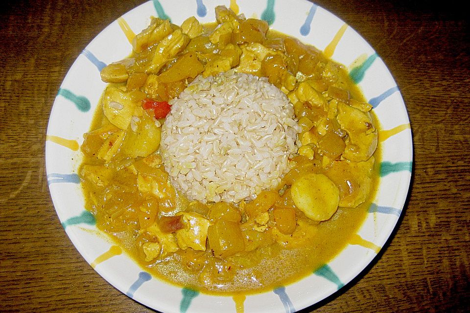 Hähnchen mit Früchte - Curry