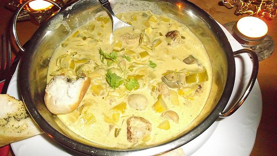 Porree-Käsesuppe mit Hackbällchen von Marioyal Porree-Käsesuppe mit Hackbällchen von Marioyal