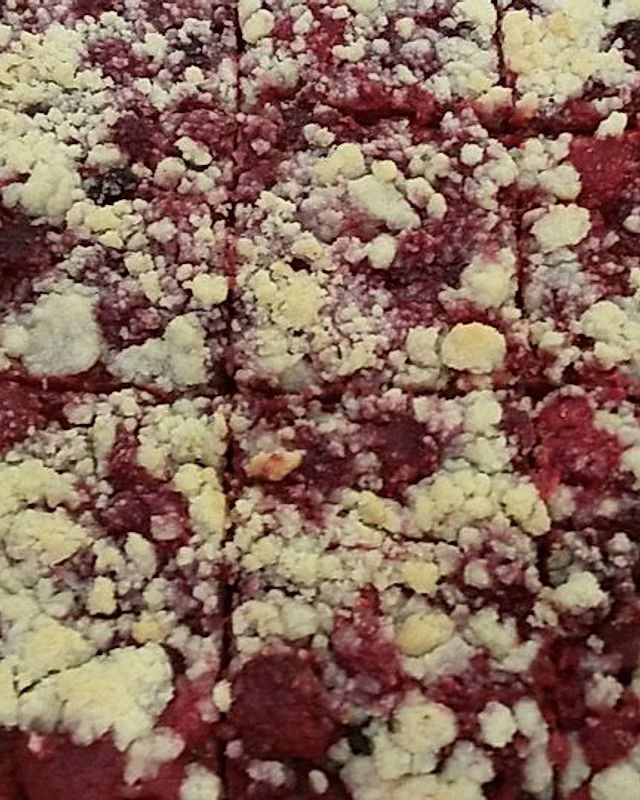 Apfel-Himbeer-Blechkuchen mit Streuseln