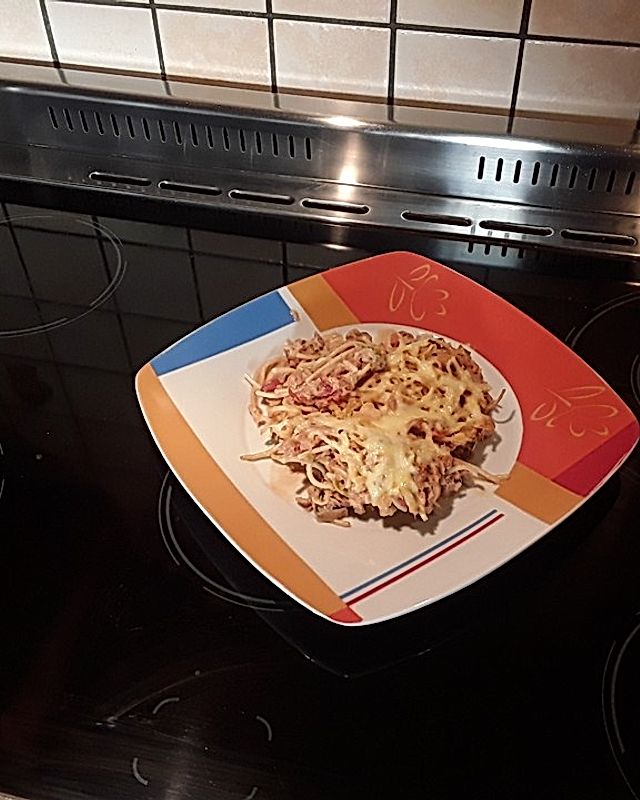 Spaghetti-Thunfisch-Auflauf mit Apfel