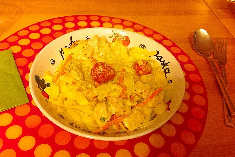 Tagliatelle in Lachs-Fenchel-Sahne