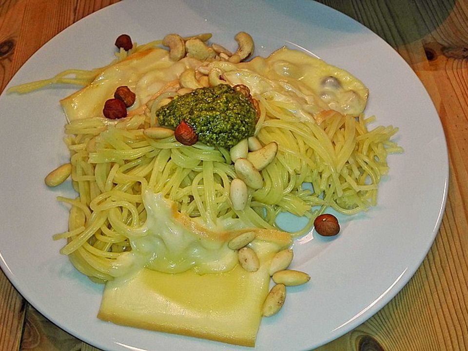 Raclette Spaghetti Mit Pesto Von Xana2510 Chefkoch