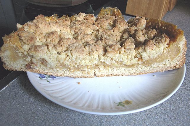 Apfel-Streusel-Kuchen mit Aprikosenmarmelade von nettycool| Chefkoch