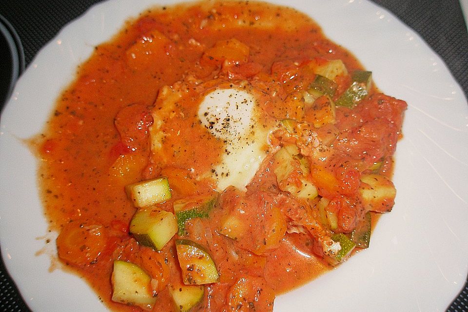 Eier in Tomatensugo