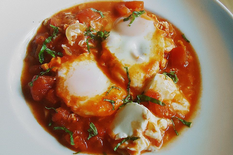 Eier in Tomatensugo