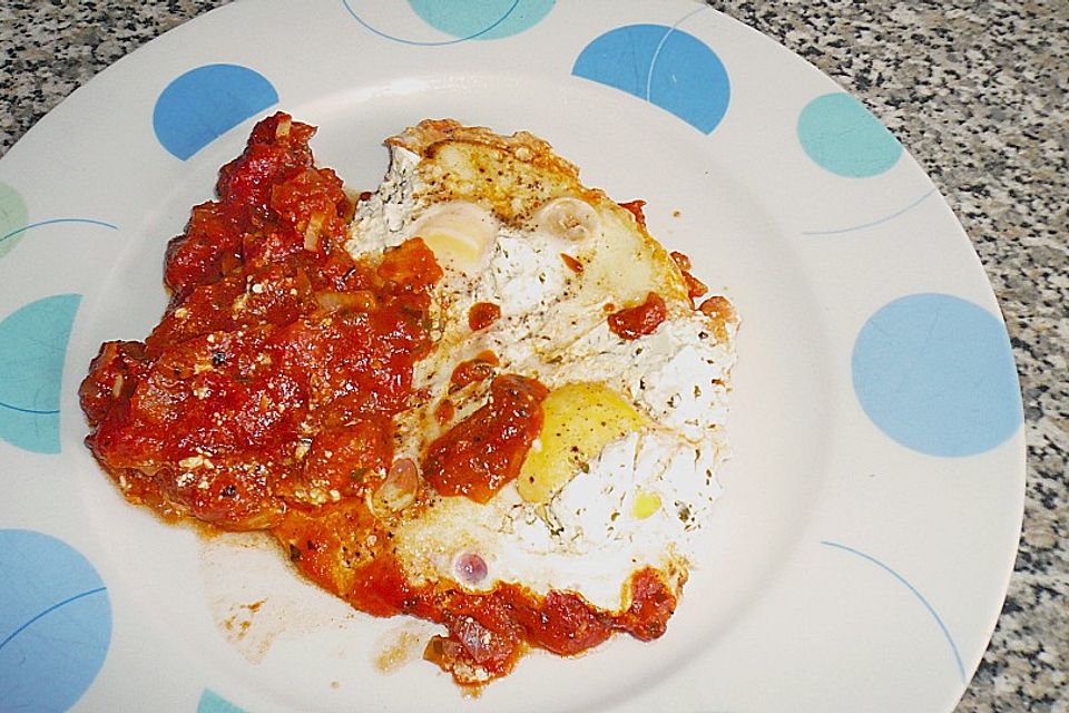 Eier in Tomatensugo