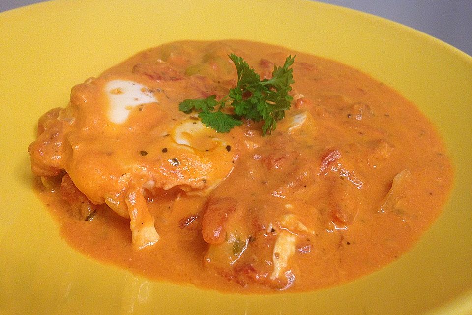 Eier in Tomatensugo