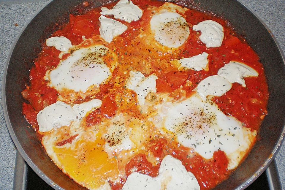 Eier in Tomatensugo