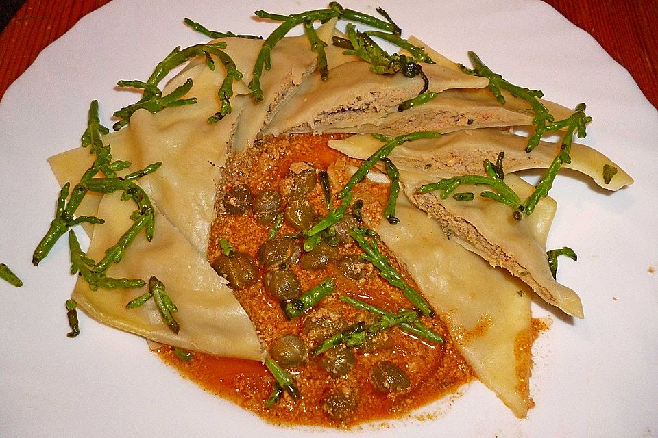 Maultaschen mit Thunfisch-Salicorne-Füllung à la Klaumix