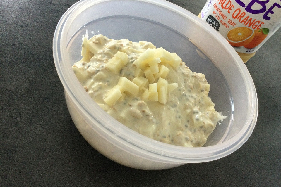 Overnight Oats mit Soja und Apfel