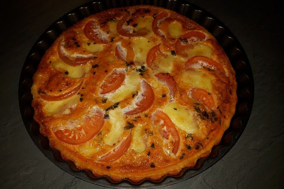 Tomaten - Mozzarella - Basilikum Quiche