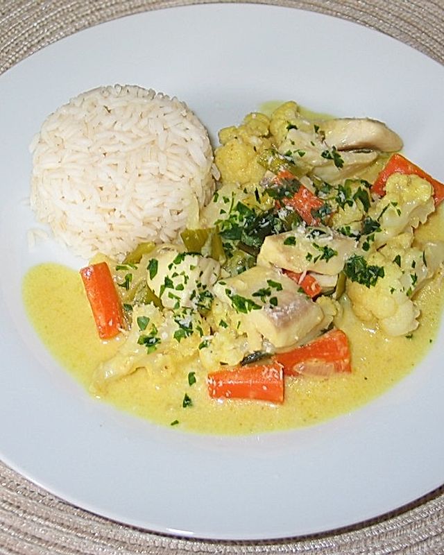 Blumenkohl-Fisch-Curry