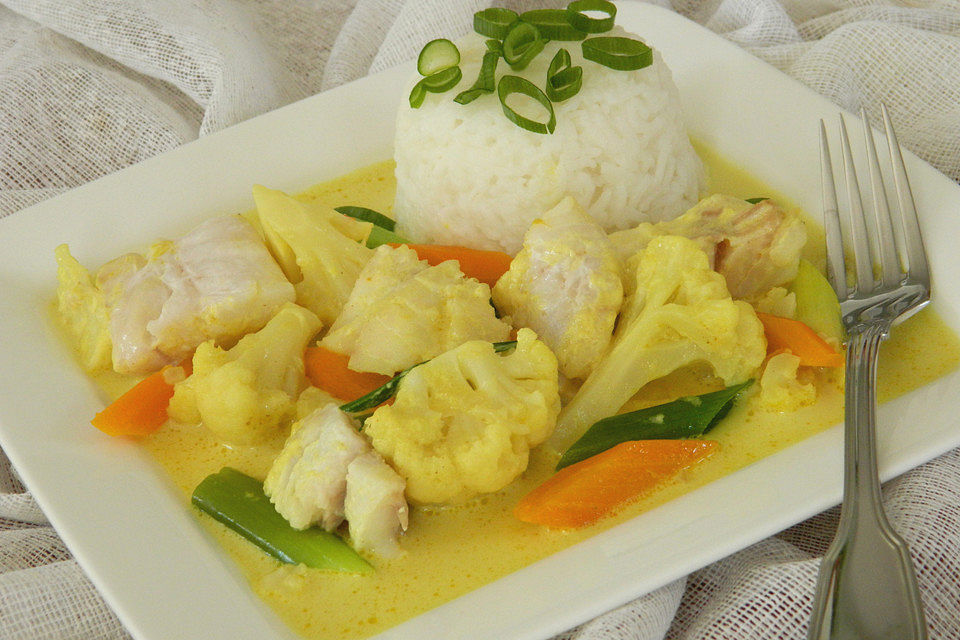 Blumenkohl-Fisch-Curry