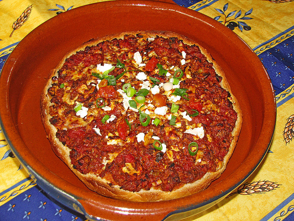 Fladenbrotpizza mit Gemüse und Hackfleisch von KorsikaH| Chefkoch
