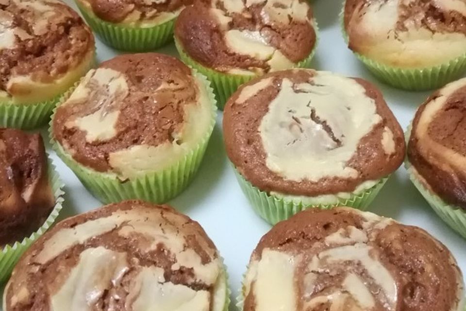 Leckere Schoko-Käsekuchen-Muffins