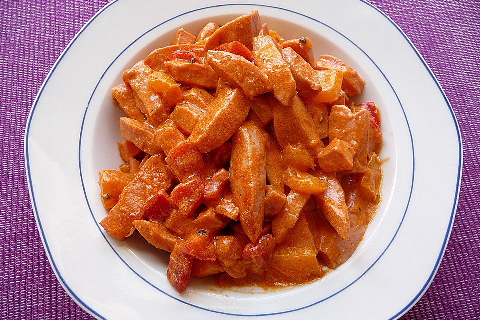 Paprikatopf mit Fleischwurst Paprikatopf mit Fleischwurst