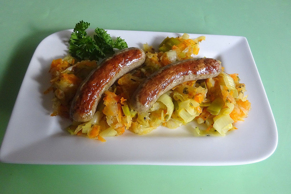 Bierkutscherpfanne mit Lauch