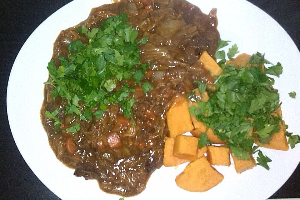 Hühnerleber-Ragout mit Süßkartoffeln