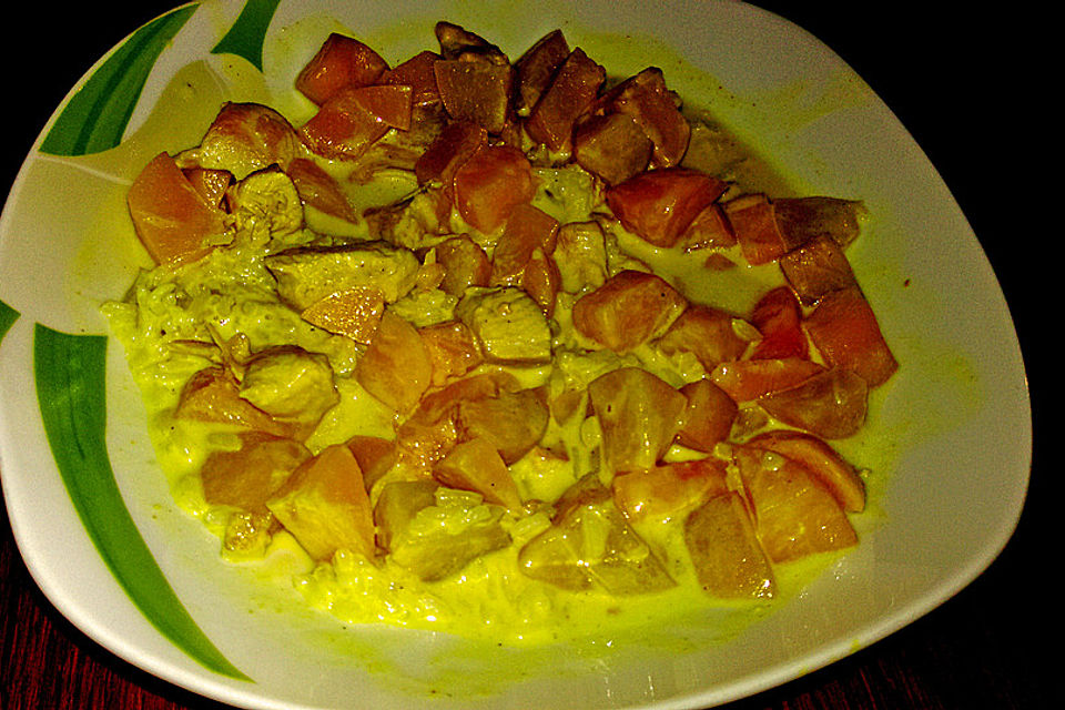 Kokos-Pfirsich-Hühnchen