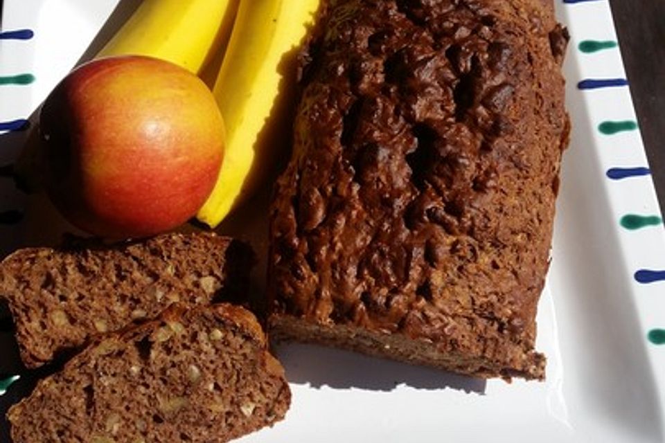 Bananenbrot ohne extra Fett und Zucker