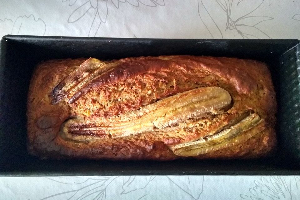 Bananenbrot ohne extra Fett und Zucker